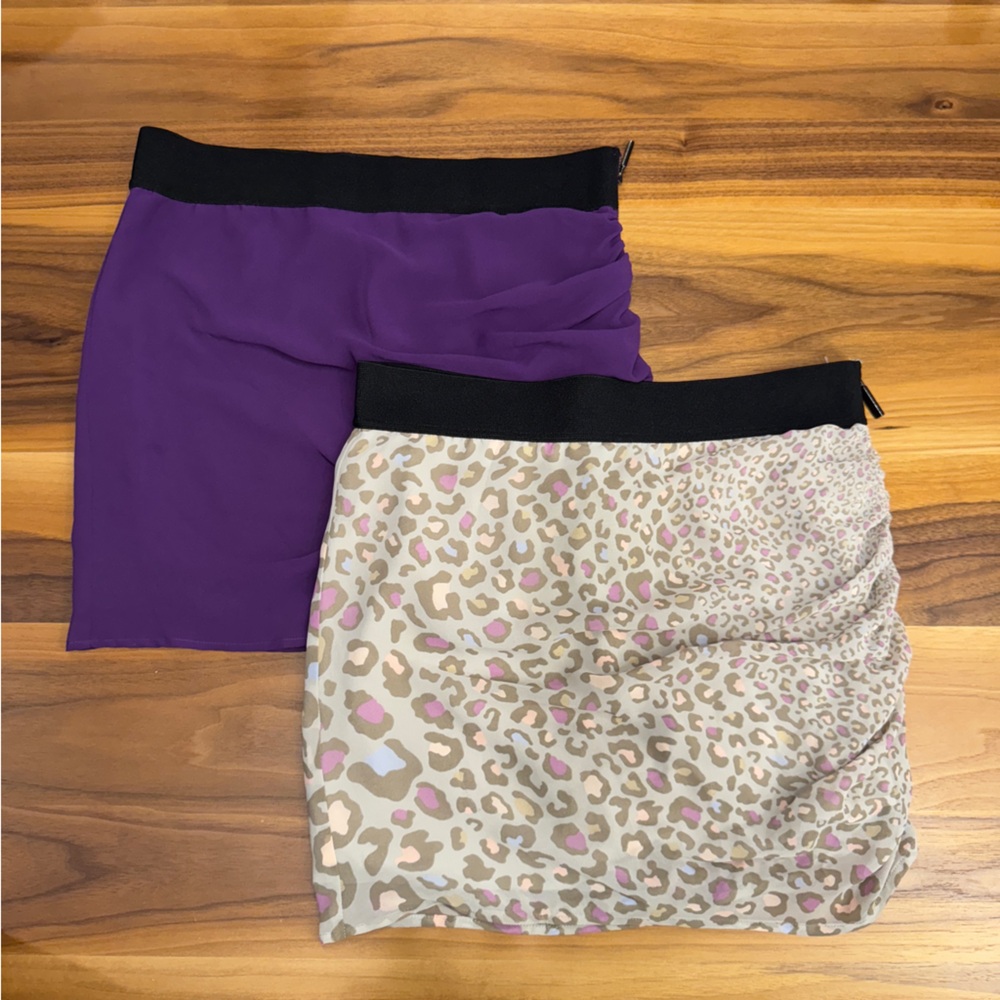 Armani Exchange Leopard Print and Purple Skirts